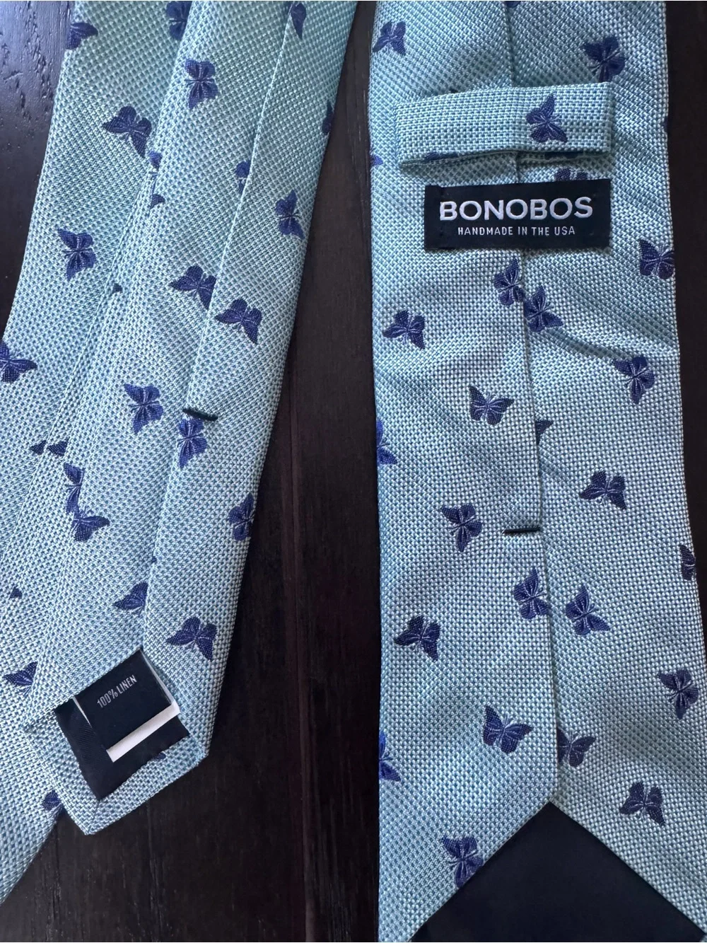 Bonobos Light Blue Tie with Butterfly Motif